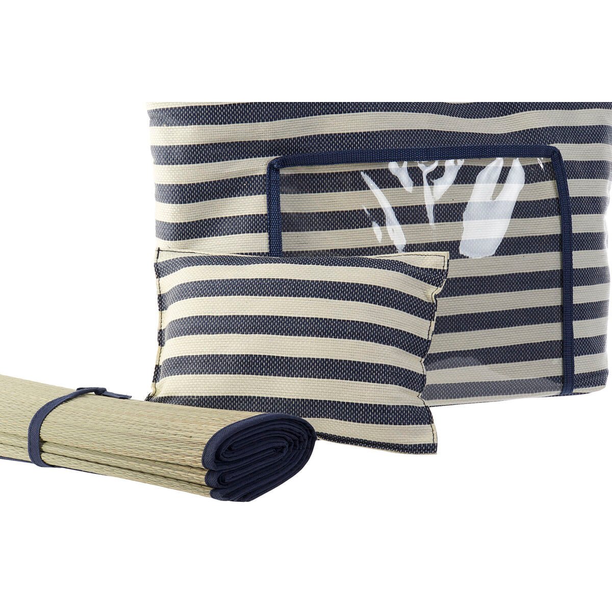 Beach Bag DKD Home Decor 55 x 17 x 35 cm Canvas Red Blue PVC (2 Units) - Urbantrek