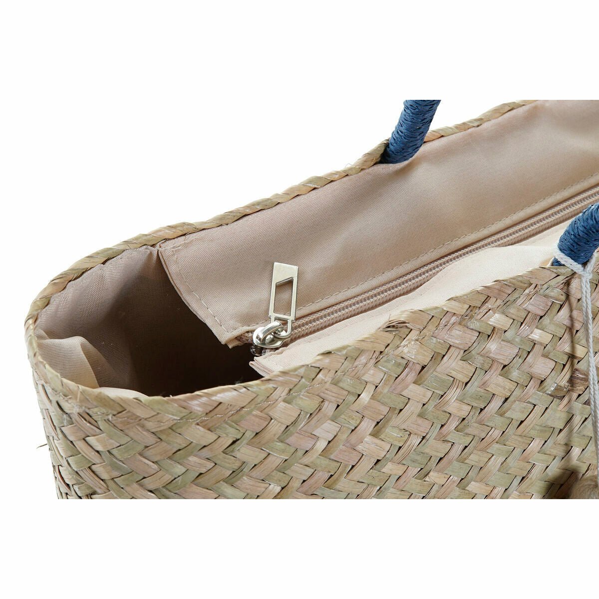 Beach Bag DKD Home Decor Orange Natural Navy Blue Fibre 49 x 18 x 37 cm (2 Units) - Urbantrek