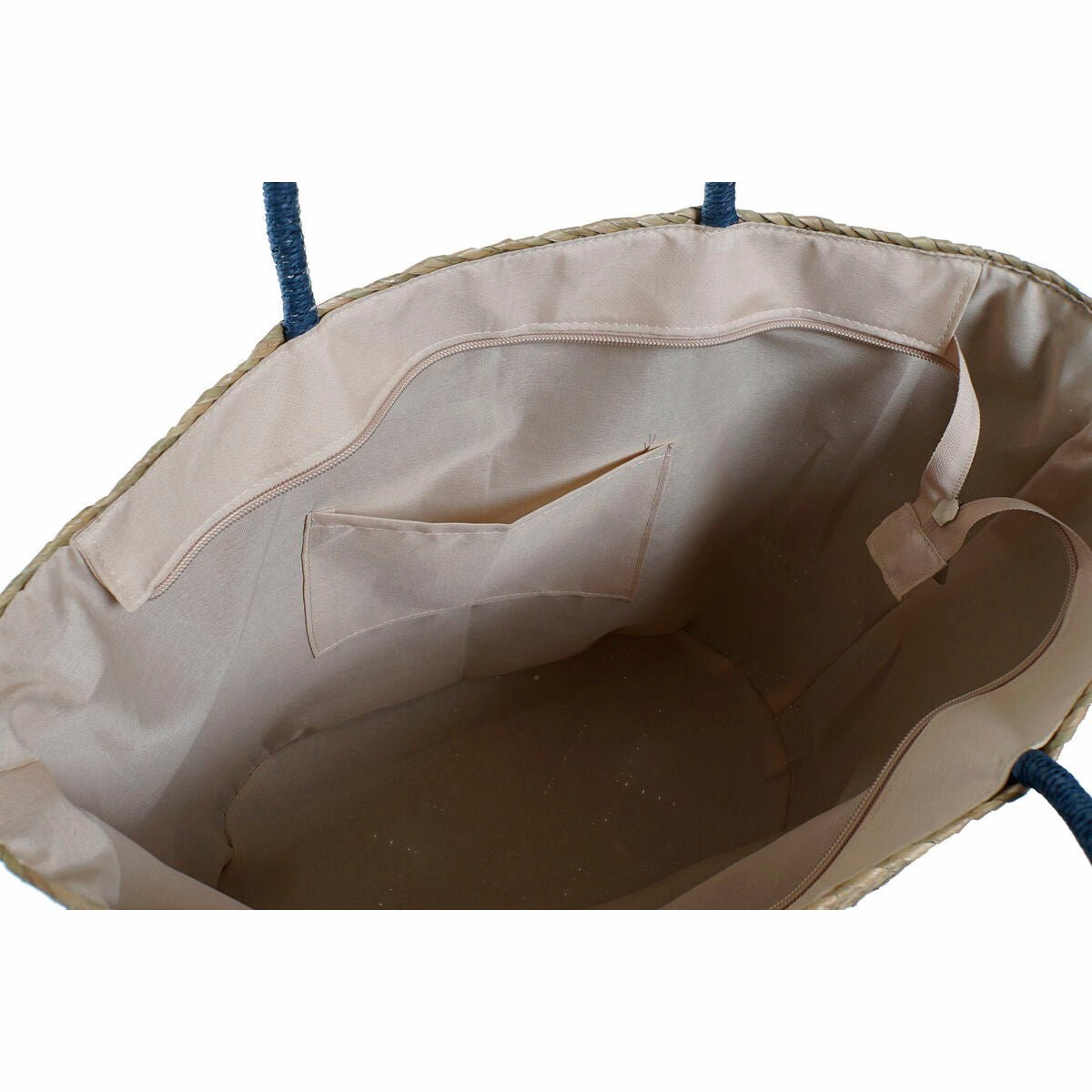 Beach Bag DKD Home Decor Orange Natural Navy Blue Fibre 49 x 18 x 37 cm (2 Units) - Urbantrek