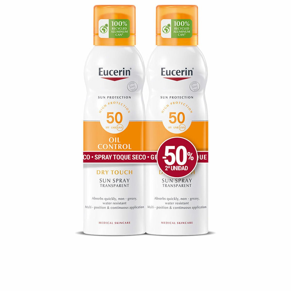 Body Sunscreen Spray Eucerin Sensitive Protect Dry 200 ml x 2 - Urbantrek