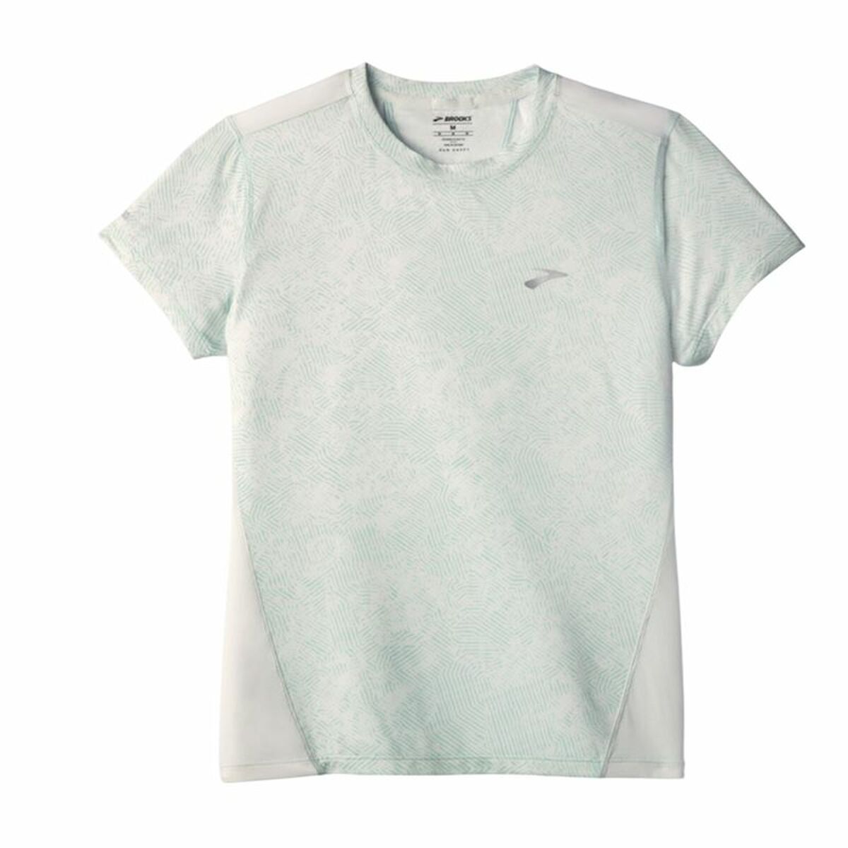 Men’s Short Sleeve T-Shirt Brooks Sprint Free Sleeve White Light Blue - Urbantrek