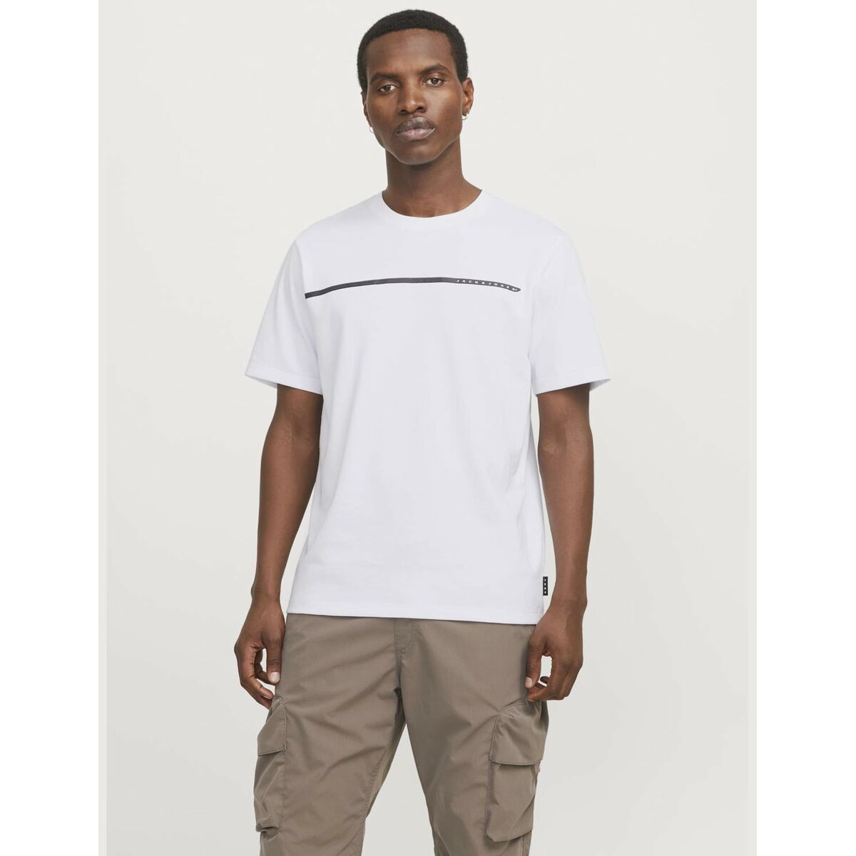 Men’s Short Sleeve T-Shirt Jack & Jones JCOFUSION FULL BRANDING 12273120 White - Urbantrek