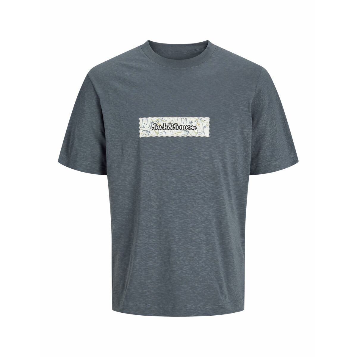Men’s Short Sleeve T-Shirt Jack & Jones JORSPLIT AOP BRANDING TEE 12272993 Grey - Urbantrek