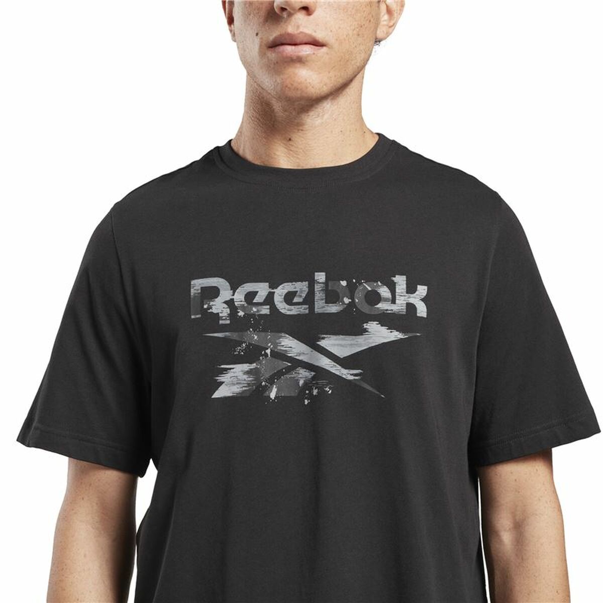 Men’s Short Sleeve T-Shirt Reebok Indentity Modern Camo Black Camouflage - Urbantrek