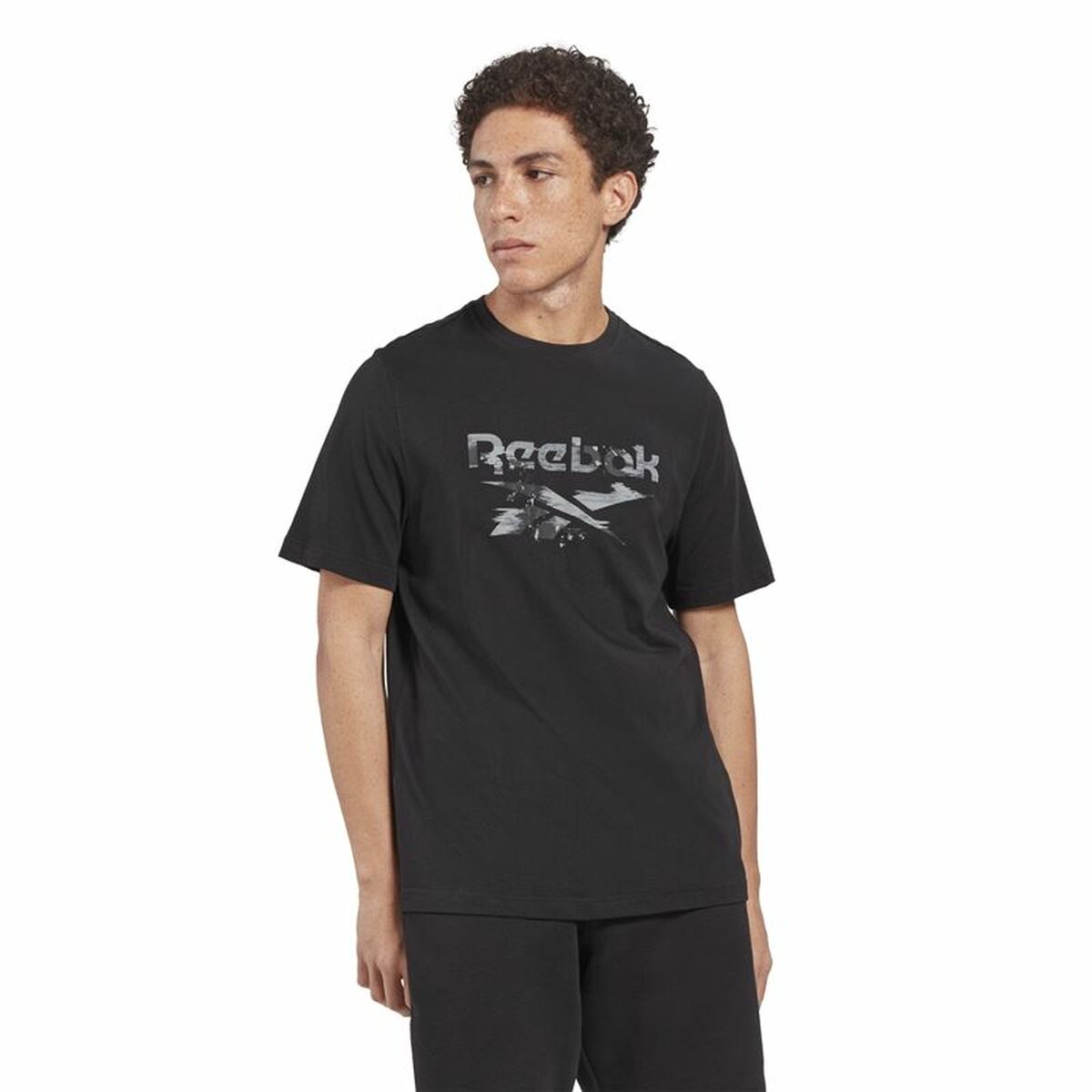 Men’s Short Sleeve T-Shirt Reebok Indentity Modern Camo Black Camouflage - Urbantrek