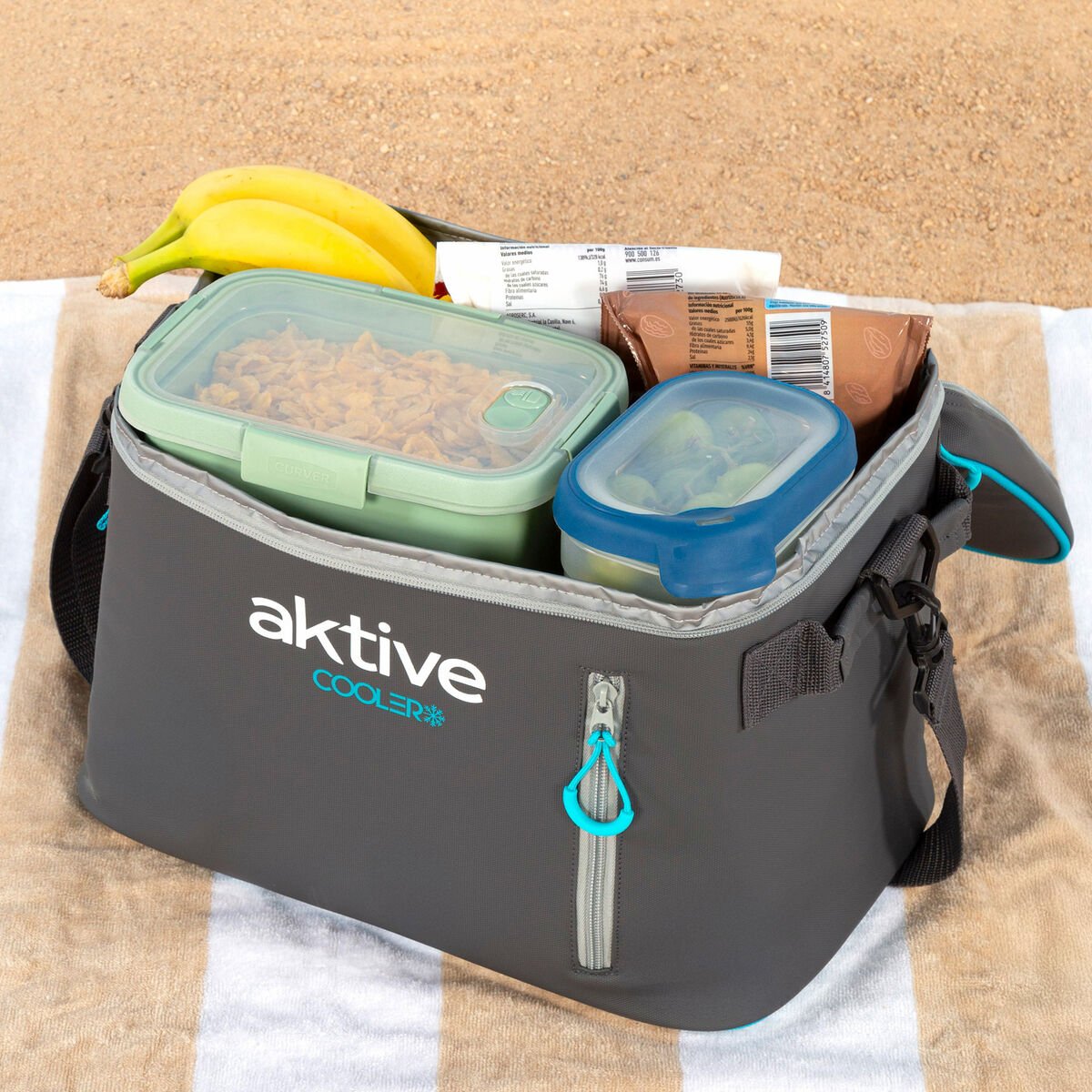Portable Fridge Aktive 18 L 34 x 26 x 21 cm Black (6 Units) - Urbantrek