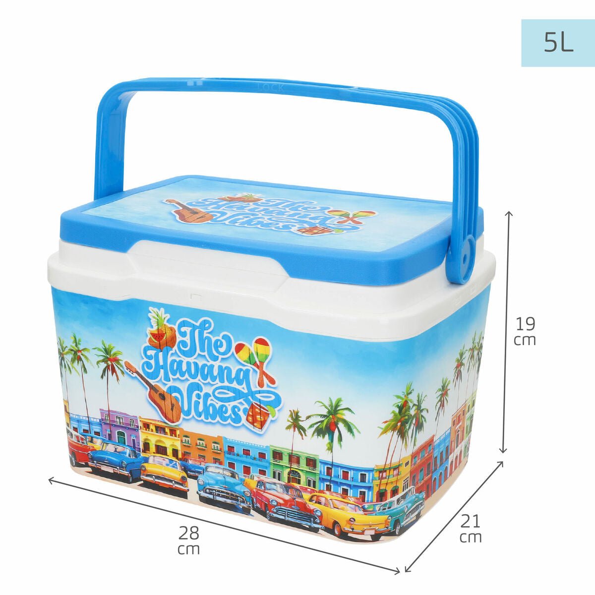 Portable Rigid Cooler Aktive 5 L 28 x 19 x 21 cm Blue (6 Units) - Urbantrek