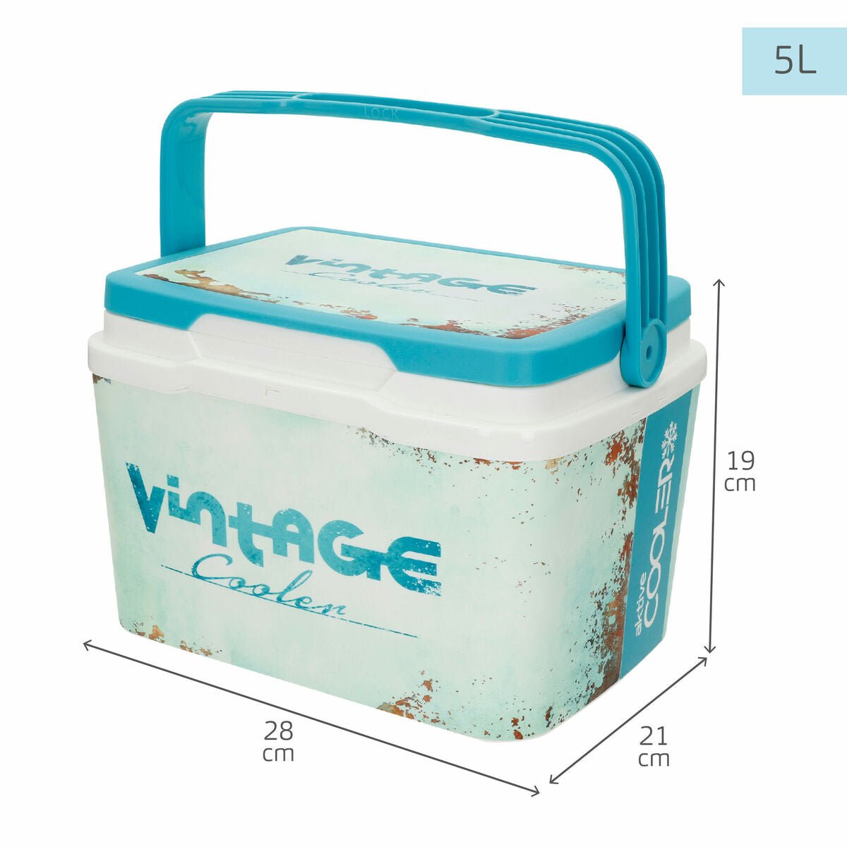Portable Rigid Cooler Aktive 5 L 28 x 19 x 21 cm Blue (6 Units) - Urbantrek