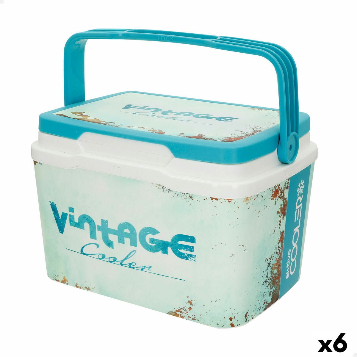 Portable Rigid Cooler Aktive 5 L 28 x 19 x 21 cm Blue (6 Units) - Urbantrek