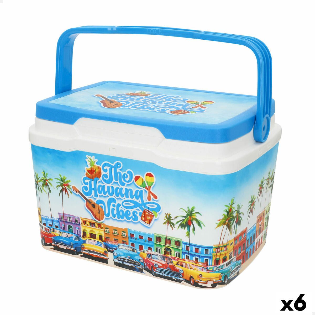Portable Rigid Cooler Aktive 5 L 28 x 19 x 21 cm Blue (6 Units) - Urbantrek