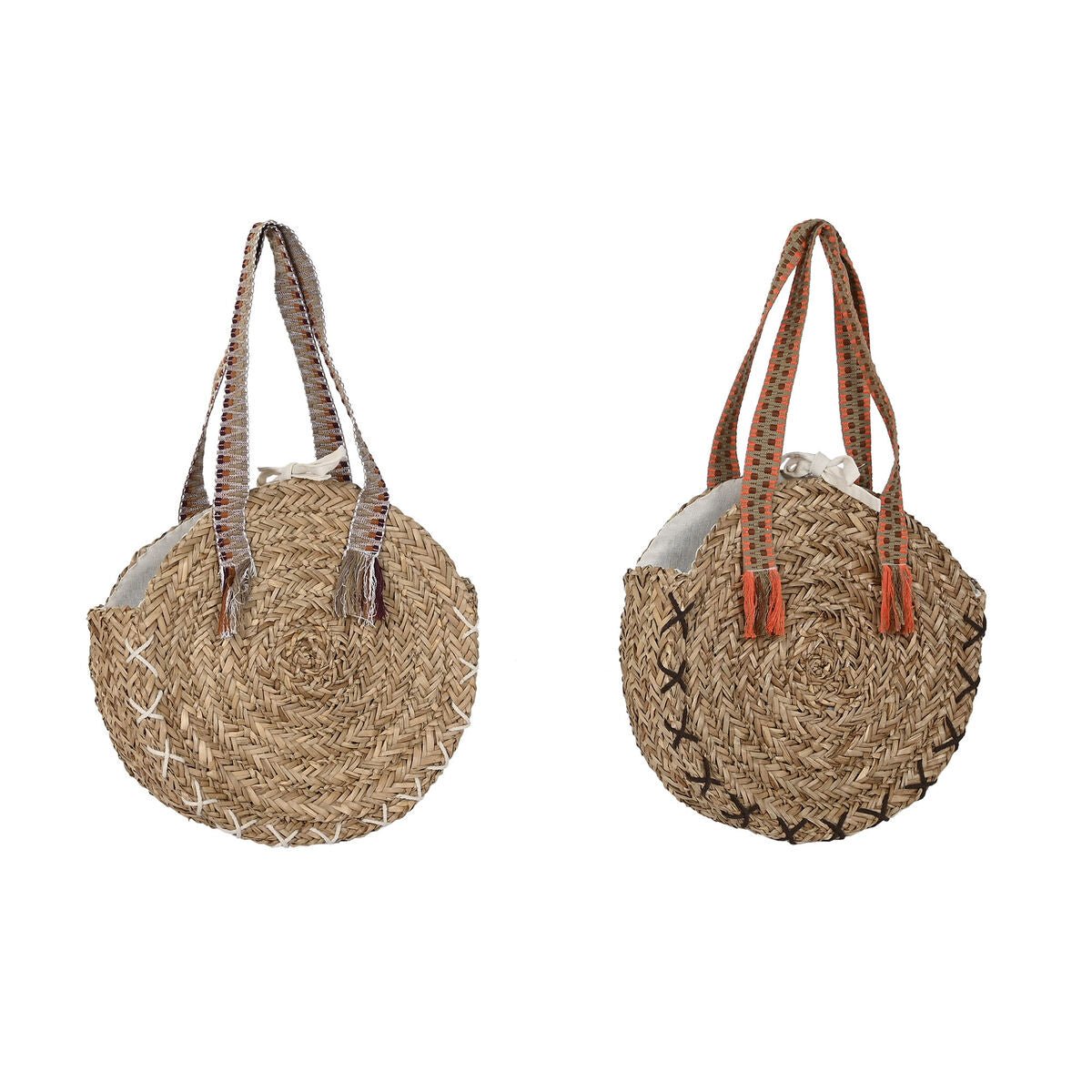 Shoulder Bag DKD Home Decor 41 x 10 x 66 cm Brown Orange Green Seagrass (2 Units) - Urbantrek