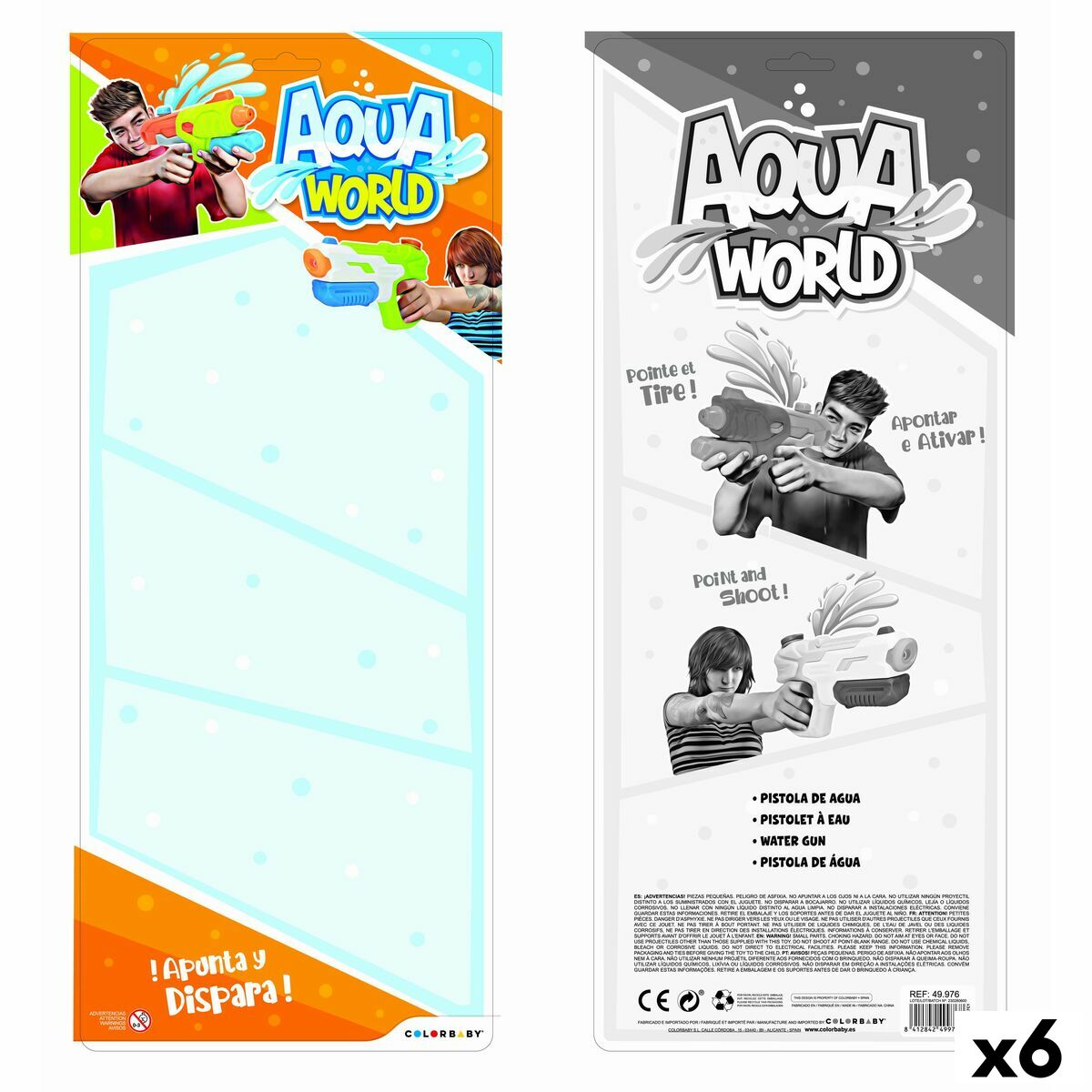 Water Pistol Colorbaby 37,5 x 20 x 5 cm (6 Units) - Urbantrek