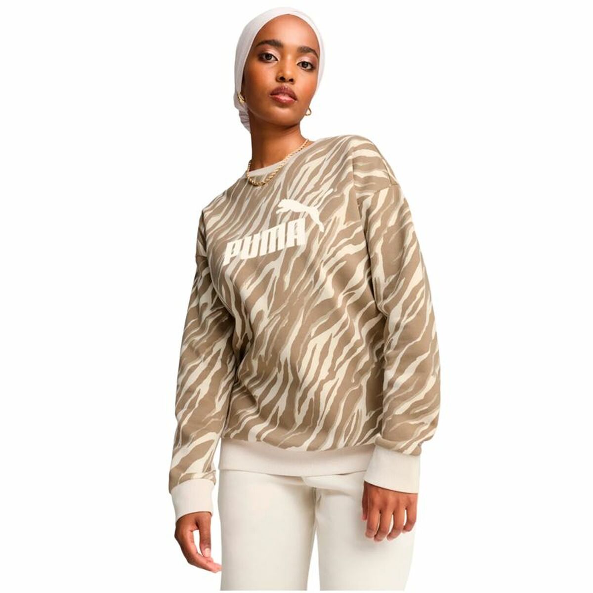 Women’s Sweatshirt without Hood Puma Essentials+ Animal Aop Crew Fl Mujer - Urbantrek