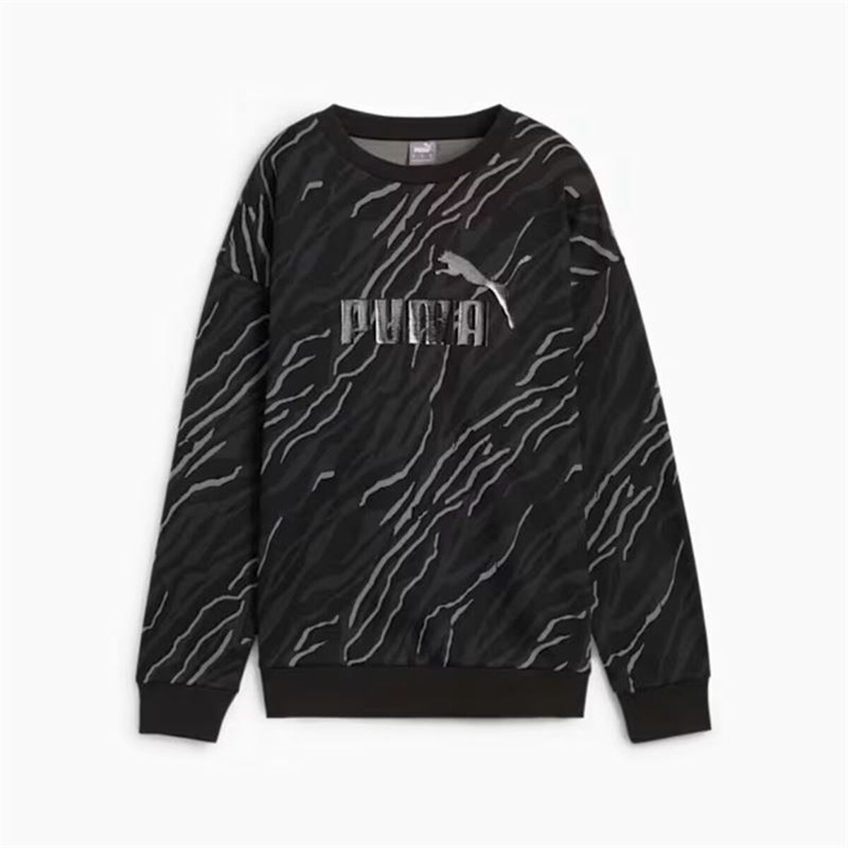 Women’s Sweatshirt without Hood Puma Essentials+ Animal Aop Crew Fl Mujer Black - Urbantrek